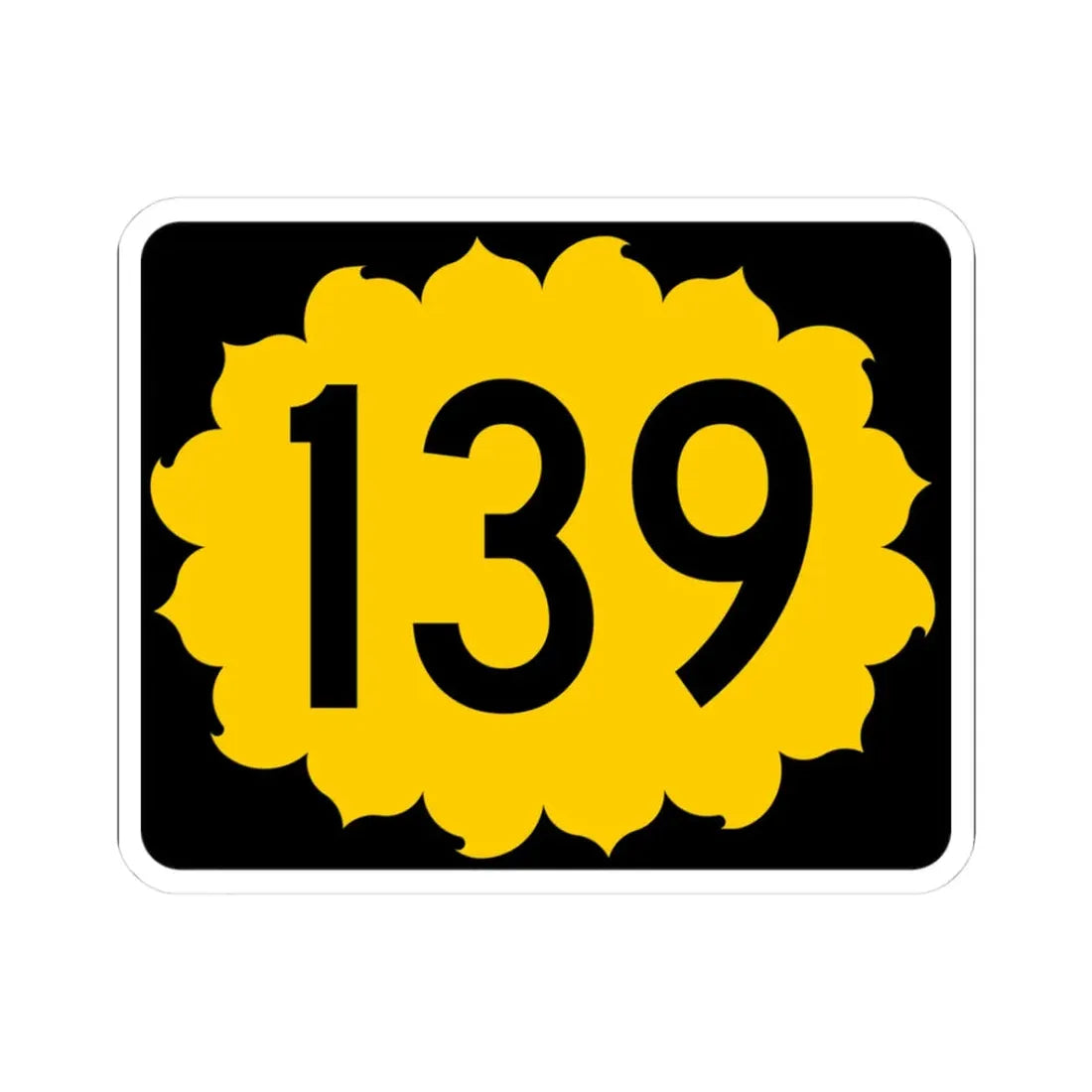 K-139 (Kansas) (Road Sign) STICKER Vinyl Kiss-Cut Decal 3 Inch White - The Sticker Space