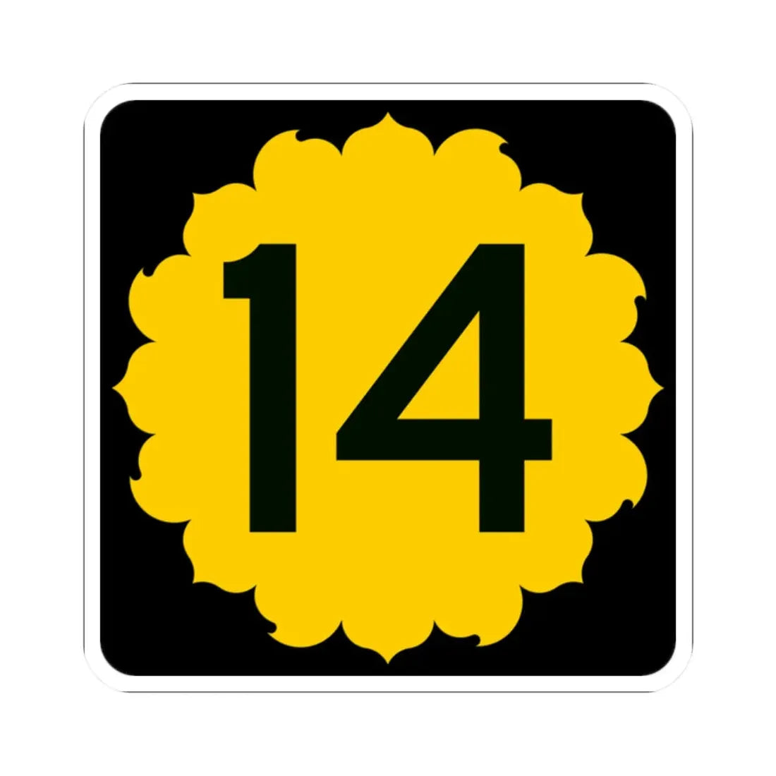 K-14 (Kansas) (Road Sign) STICKER Vinyl Kiss-Cut Decal 2 Inch White - The Sticker Space