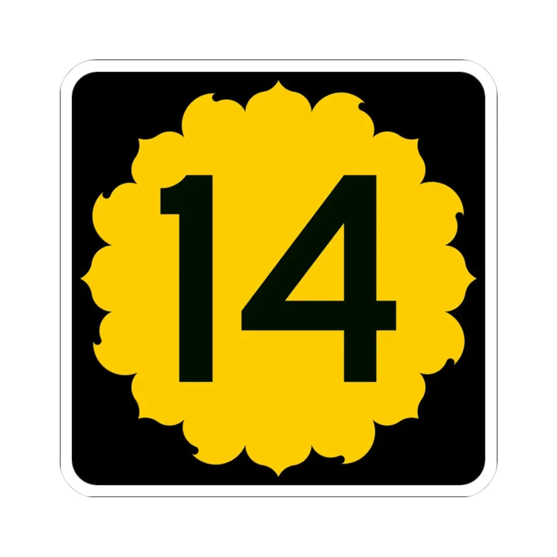 K-14 (Kansas) (Road Sign) STICKER Vinyl Kiss-Cut Decal 3 Inch White - The Sticker Space