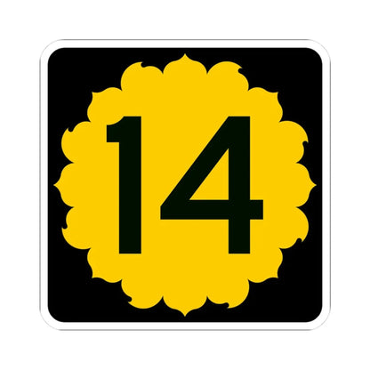K-14 (Kansas) (Road Sign) STICKER Vinyl Kiss-Cut Decal 3 Inch White - The Sticker Space