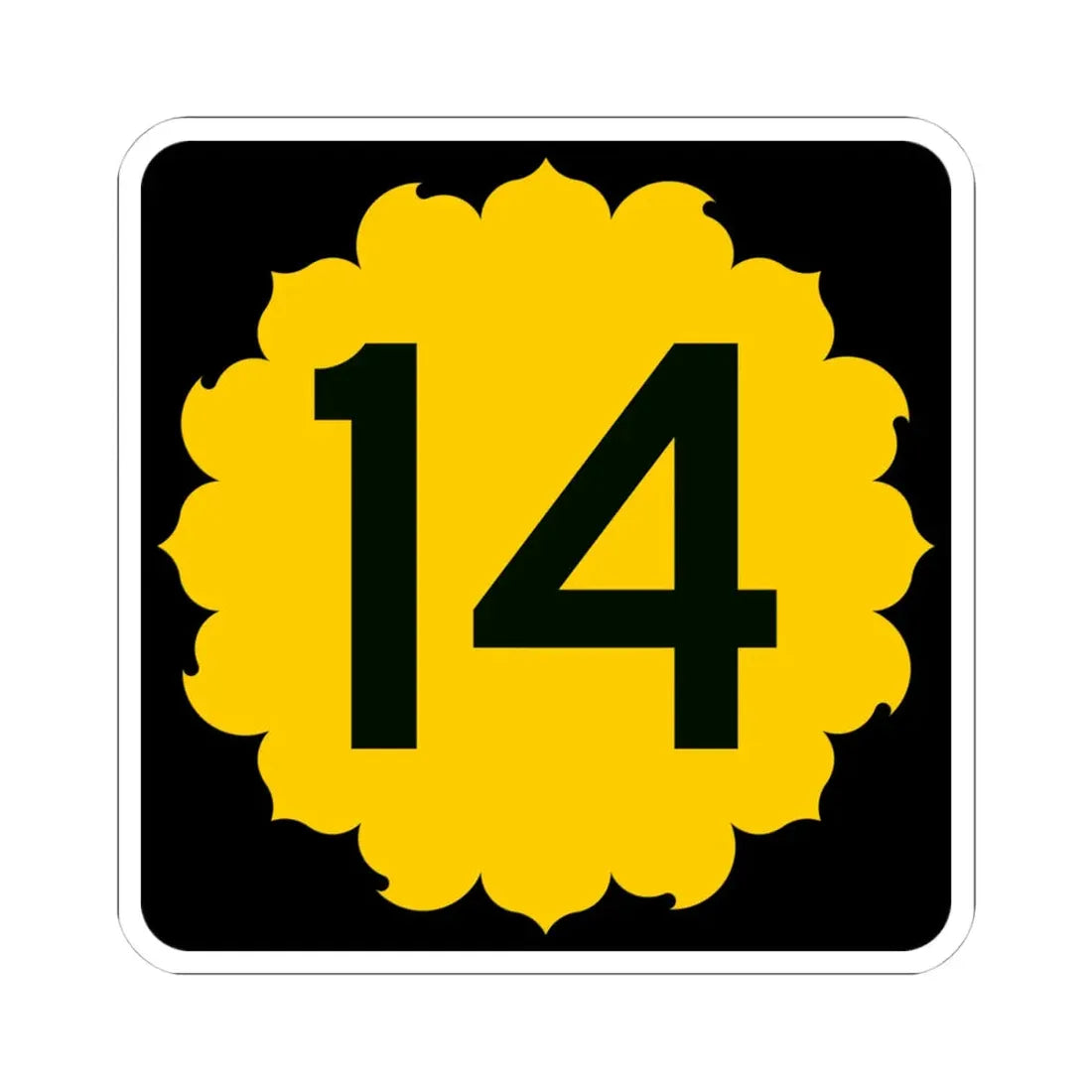 K-14 (Kansas) (Road Sign) STICKER Vinyl Kiss-Cut Decal 4 Inch White - The Sticker Space