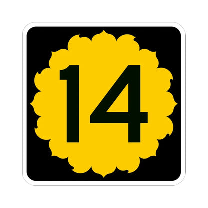 K-14 (Kansas) (Road Sign) STICKER Vinyl Kiss-Cut Decal 4 Inch White - The Sticker Space