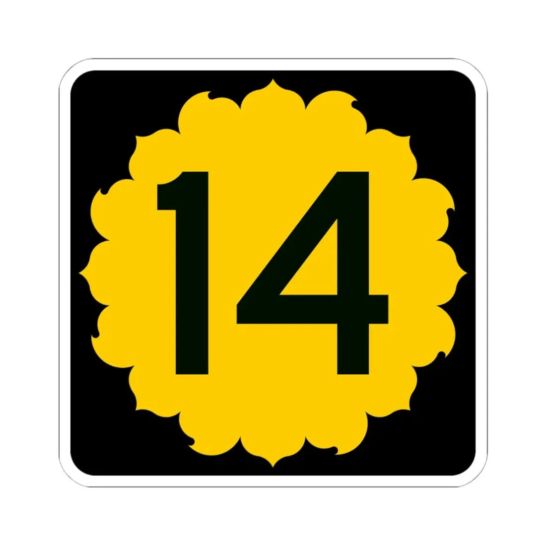 K-14 (Kansas) (Road Sign) STICKER Vinyl Kiss-Cut Decal 6 Inch White - The Sticker Space