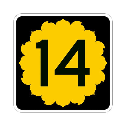 K-14 (Kansas) (Road Sign) STICKER Vinyl Kiss-Cut Decal 6 Inch White - The Sticker Space