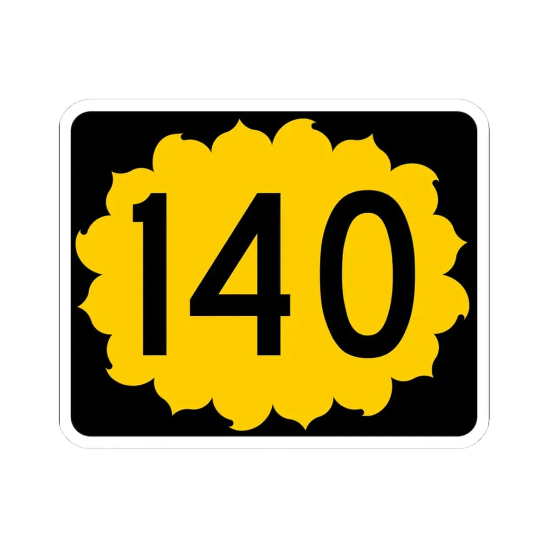 K-140 (Kansas) (Road Sign) STICKER Vinyl Kiss-Cut Decal 3 Inch White - The Sticker Space