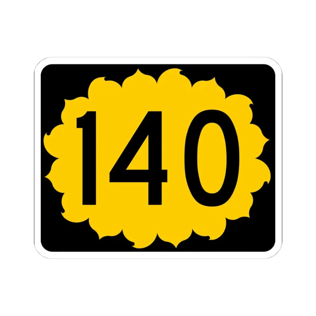 K-140 (Kansas) (Road Sign) STICKER Vinyl Kiss-Cut Decal 4 Inch White - The Sticker Space