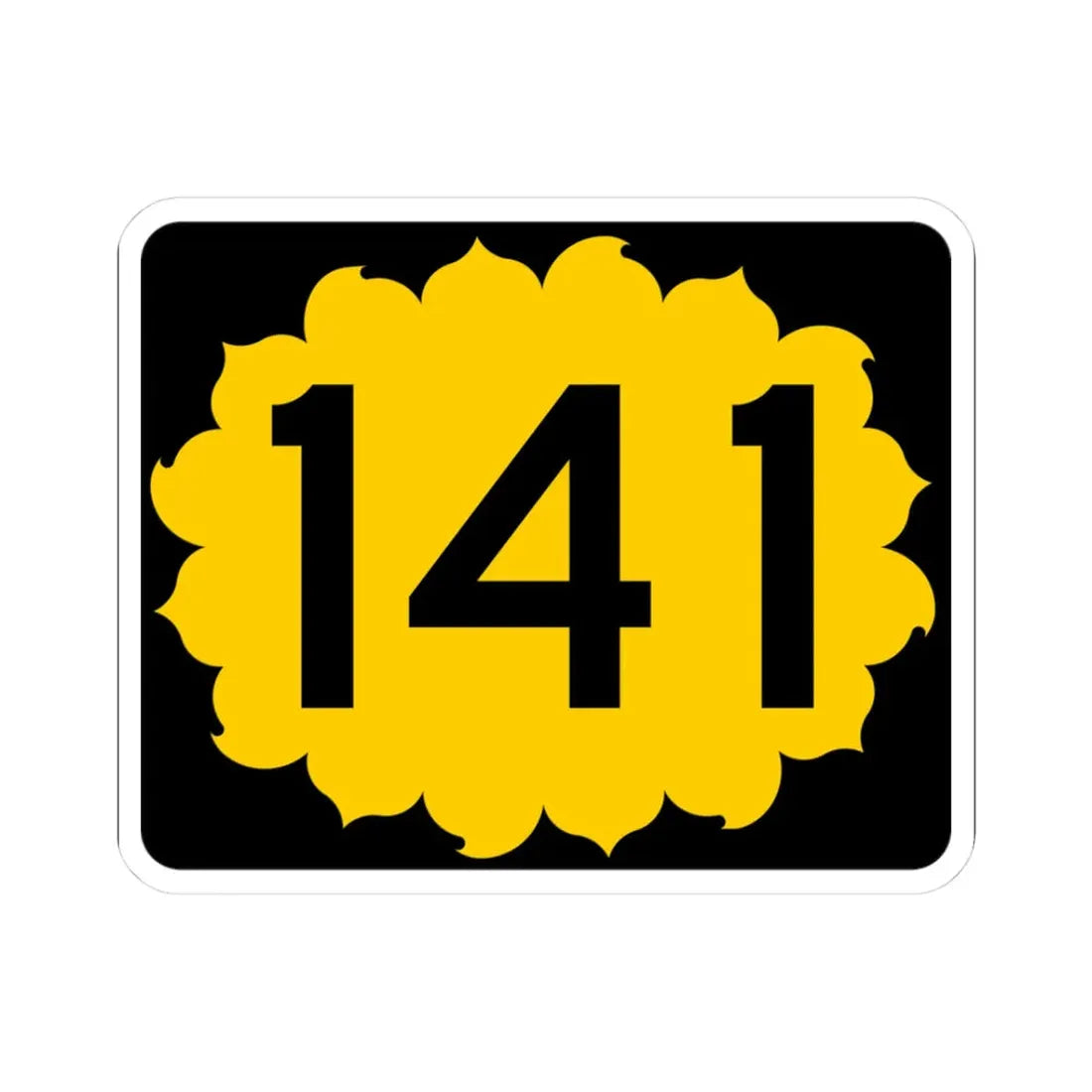 K-141 (Kansas) (Road Sign) STICKER Vinyl Kiss-Cut Decal 3 Inch White - The Sticker Space