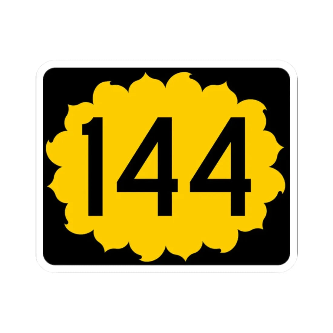 K-144 (Kansas) (Road Sign) STICKER Vinyl Kiss-Cut Decal 2 Inch White - The Sticker Space