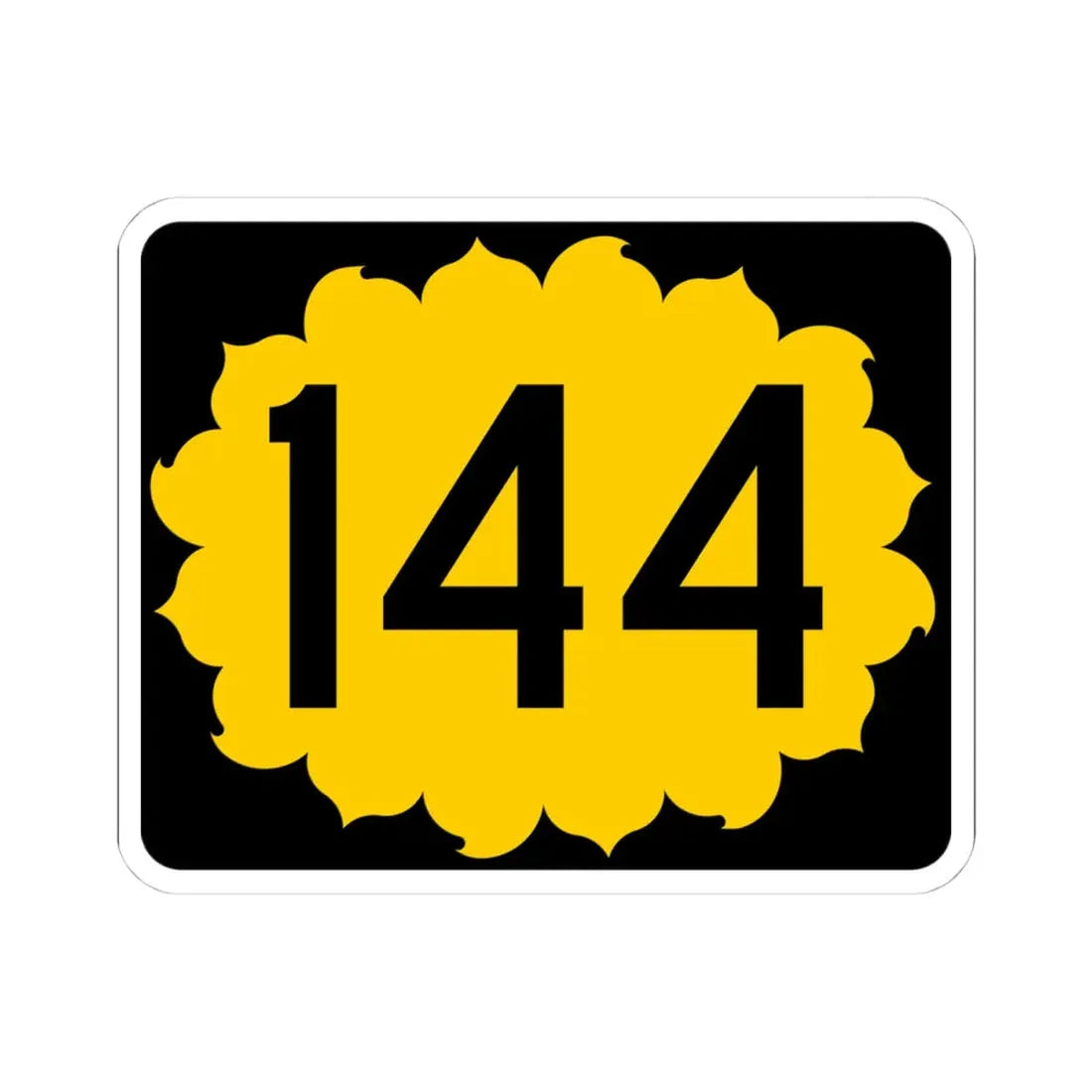 K-144 (Kansas) (Road Sign) STICKER Vinyl Kiss-Cut Decal 4 Inch White - The Sticker Space