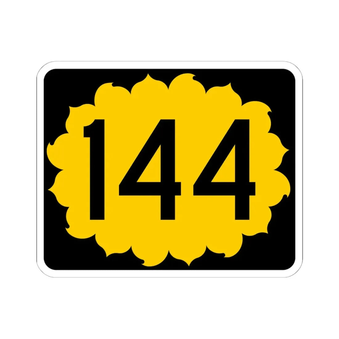 K-144 (Kansas) (Road Sign) STICKER Vinyl Kiss-Cut Decal 6 Inch White - The Sticker Space