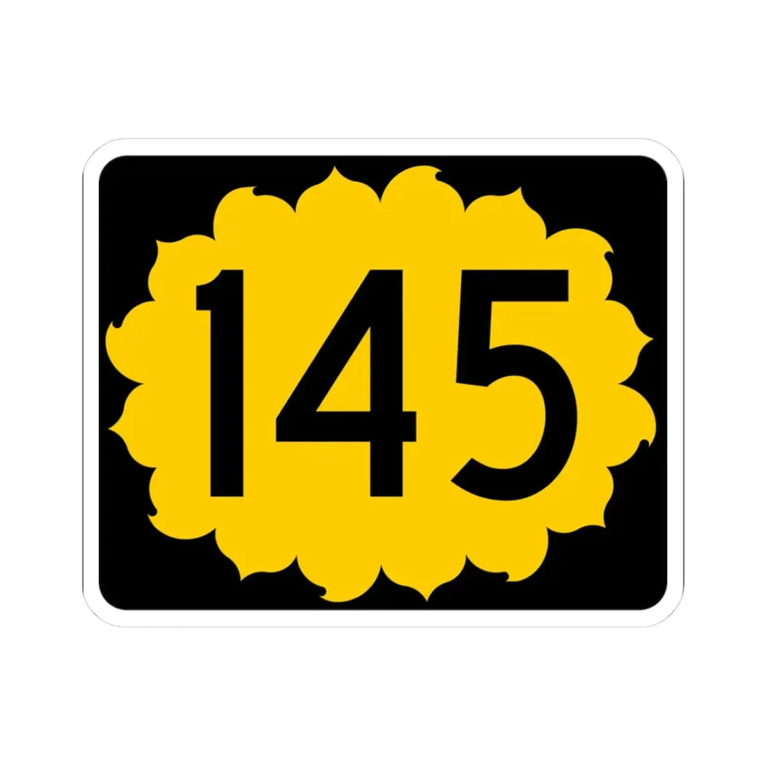 K-145 (Kansas) (Road Sign) STICKER Vinyl Kiss-Cut Decal 3 Inch White - The Sticker Space