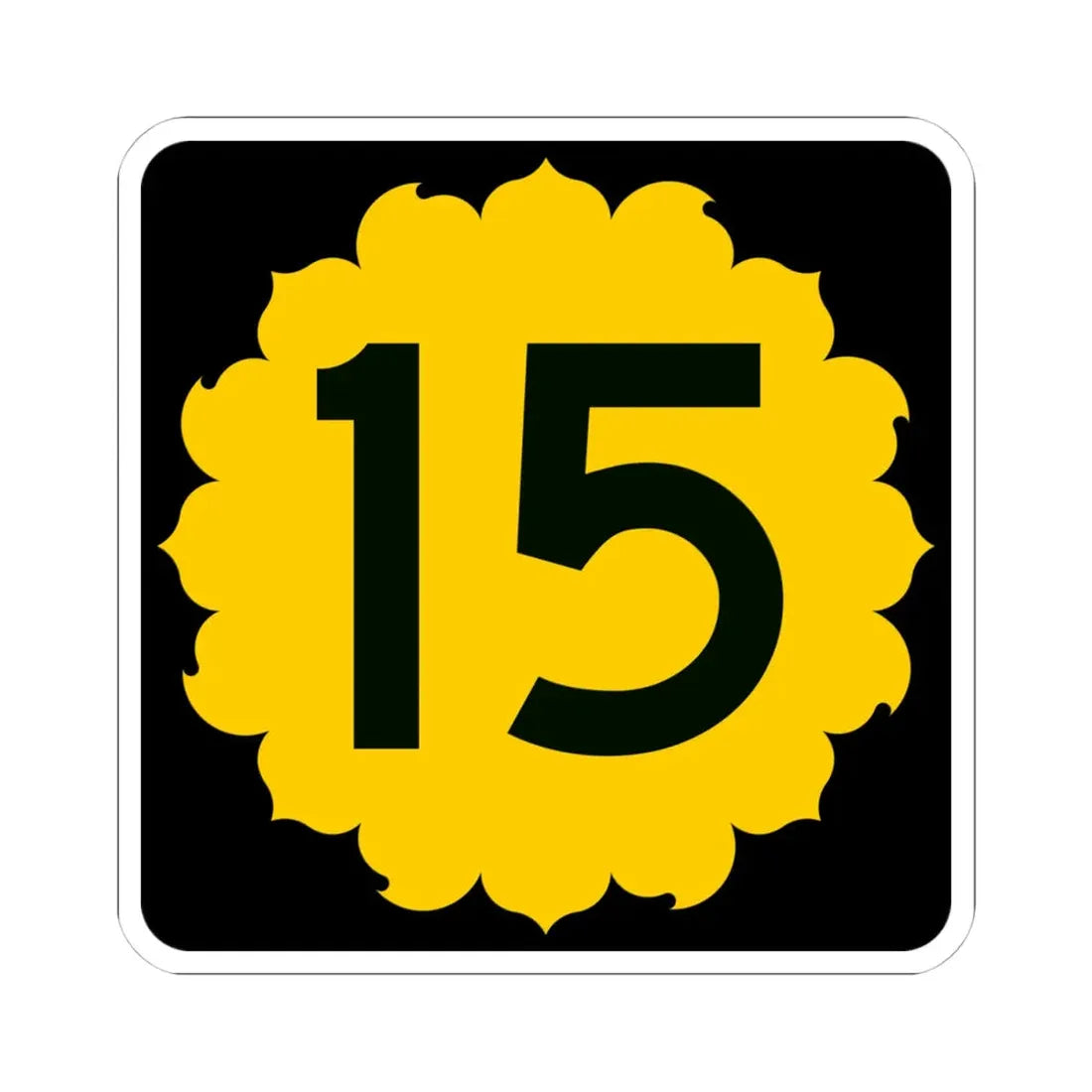 K-15 (Kansas) (Road Sign) STICKER Vinyl Kiss-Cut Decal 4 Inch White - The Sticker Space