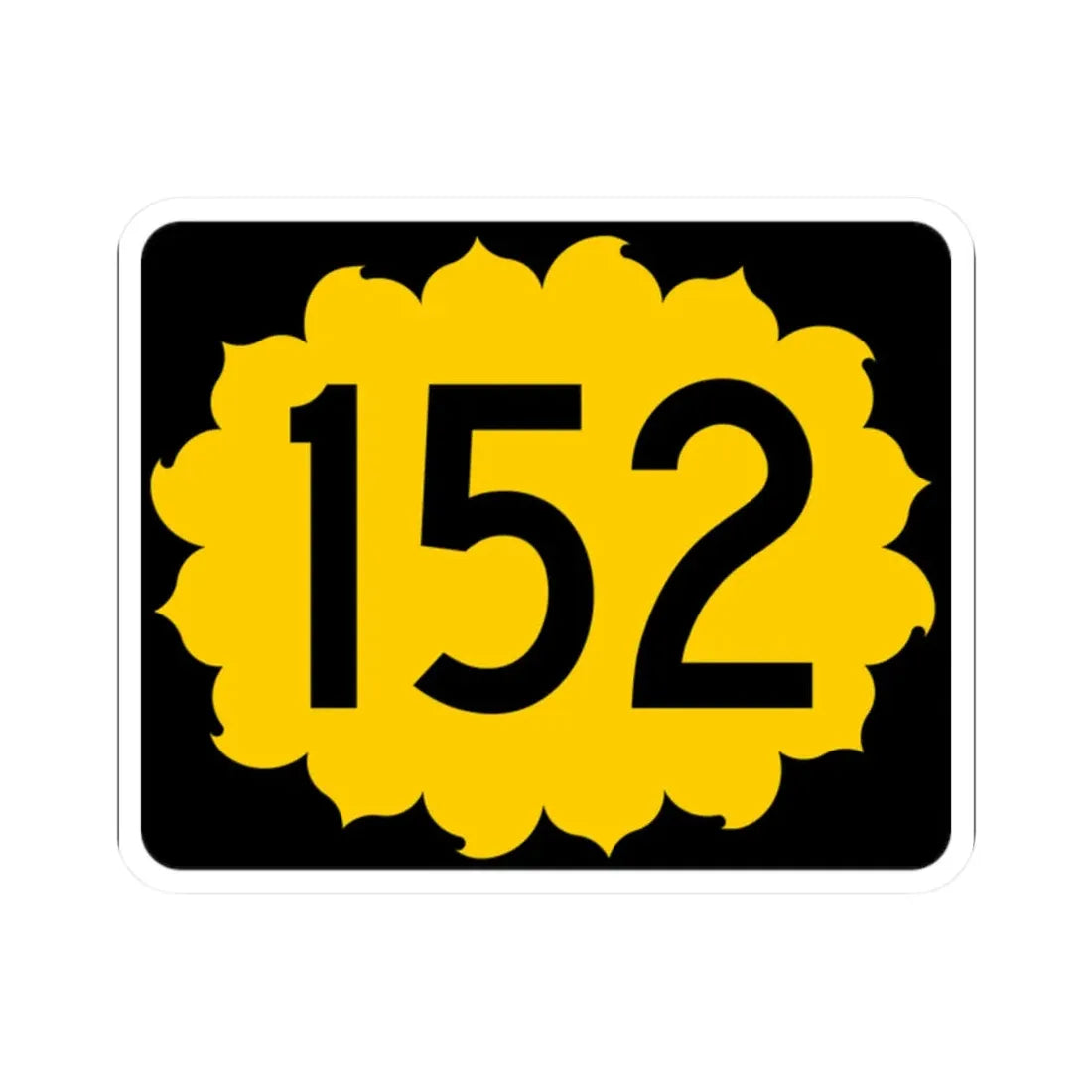 K-152 (Kansas) (Road Sign) STICKER Vinyl Kiss-Cut Decal 2 Inch White - The Sticker Space
