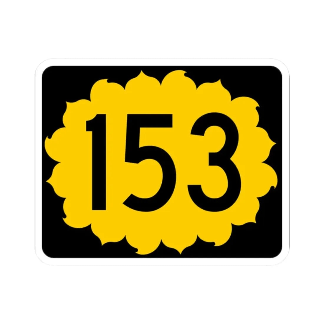 K-153 (Kansas) (Road Sign) STICKER Vinyl Kiss-Cut Decal 2 Inch White - The Sticker Space