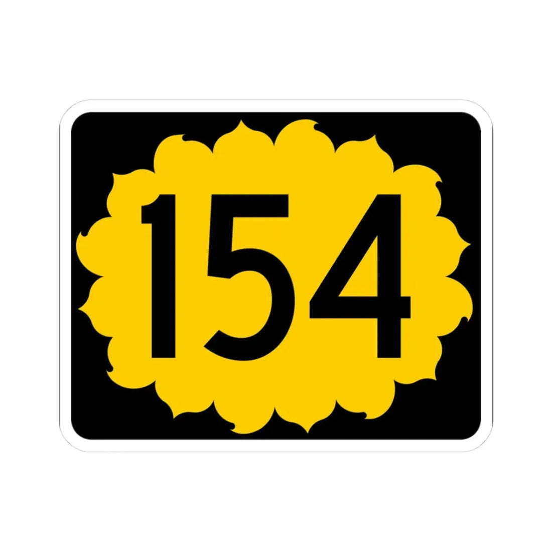 K-154 (Kansas) (Road Sign) STICKER Vinyl Kiss-Cut Decal 3 Inch White - The Sticker Space
