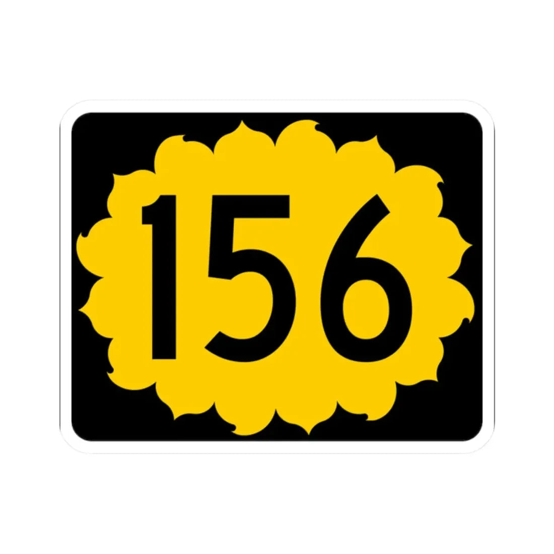 K-156 (Kansas) (Road Sign) STICKER Vinyl Kiss-Cut Decal 2 Inch White - The Sticker Space