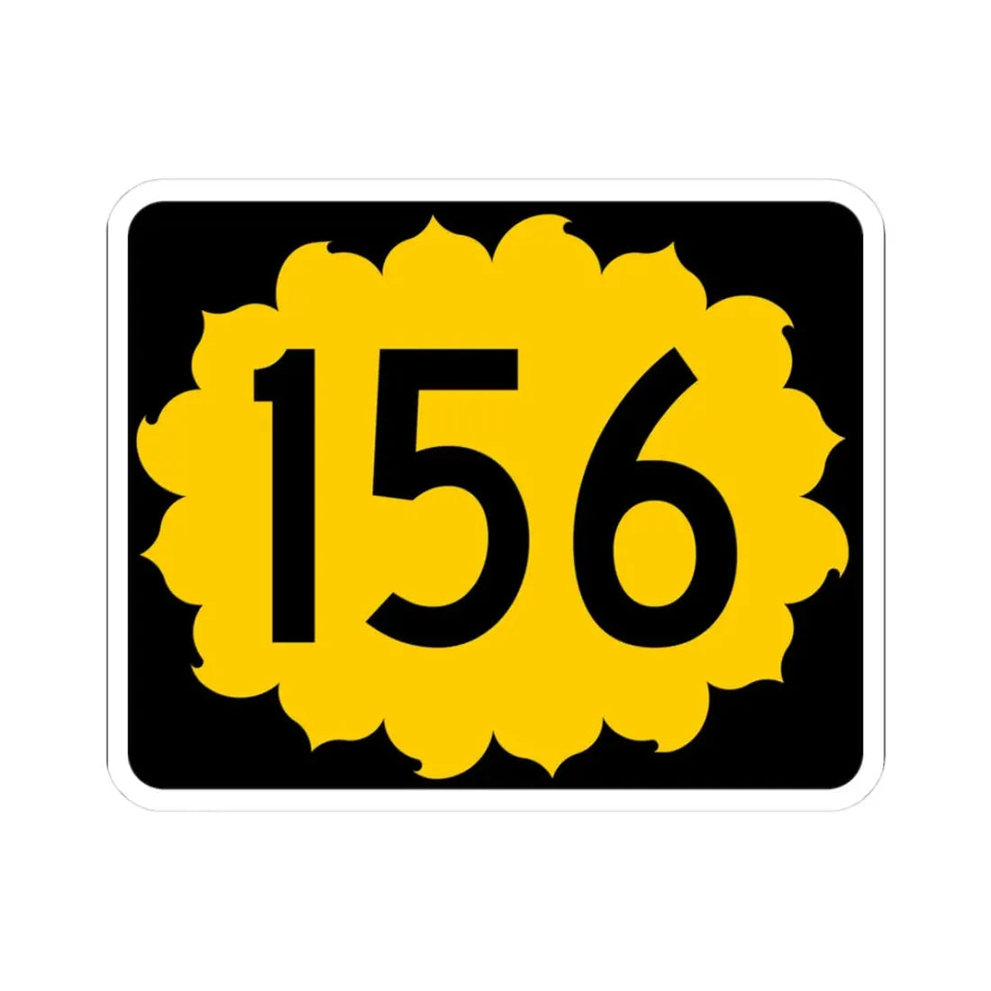 K-156 (Kansas) (Road Sign) STICKER Vinyl Kiss-Cut Decal 3 Inch White - The Sticker Space