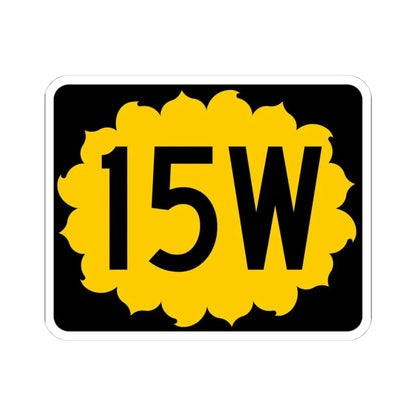 K-15W (Kansas) (Road Sign) STICKER Vinyl Kiss-Cut Decal 4 Inch White - The Sticker Space