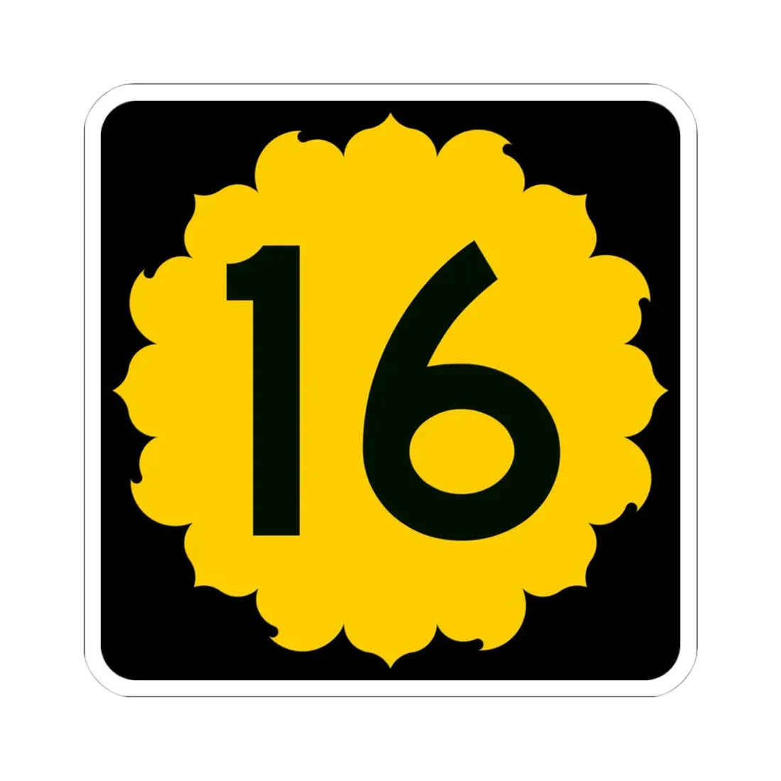 K-16 (Kansas) (Road Sign) STICKER Vinyl Kiss-Cut Decal 4 Inch White - The Sticker Space