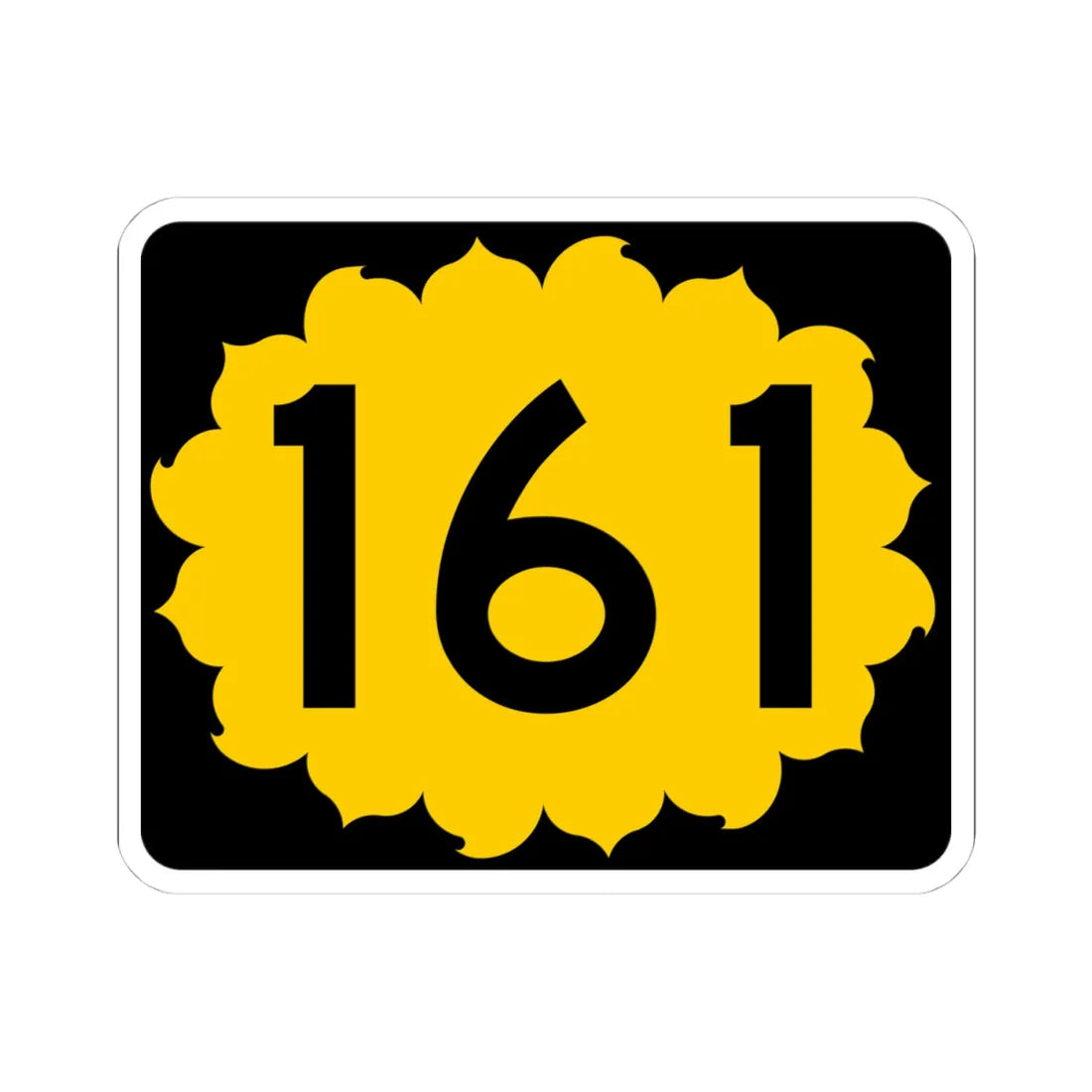 K-161 (Kansas) (Road Sign) STICKER Vinyl Kiss-Cut Decal 4 Inch White - The Sticker Space