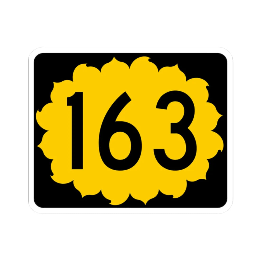 K-163 (Kansas) (Road Sign) STICKER Vinyl Kiss-Cut Decal 2 Inch White - The Sticker Space