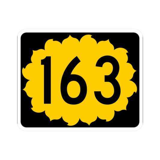 K-163 (Kansas) (Road Sign) STICKER Vinyl Kiss-Cut Decal 2 Inch White - The Sticker Space