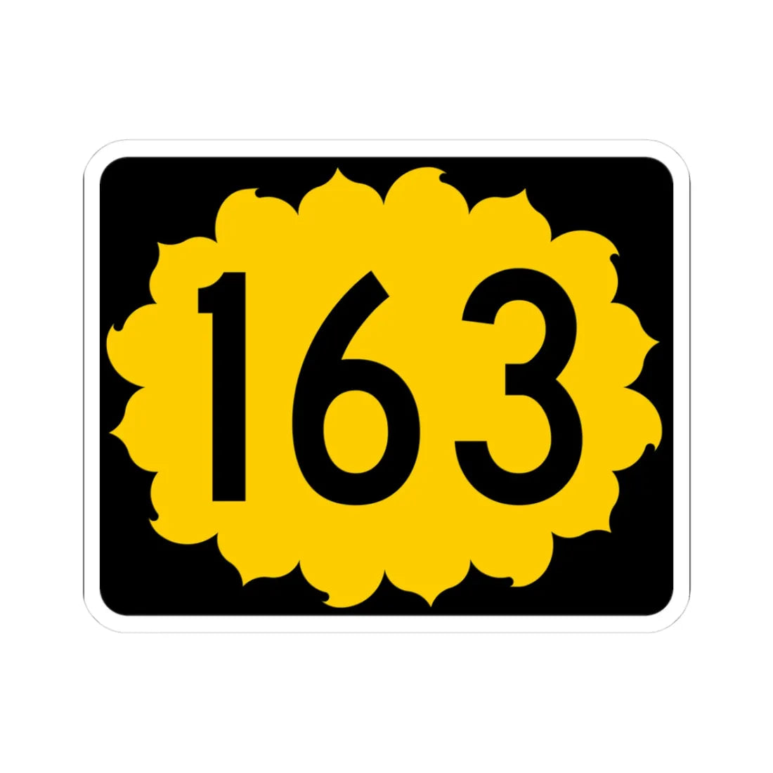 K-163 (Kansas) (Road Sign) STICKER Vinyl Kiss-Cut Decal 3 Inch White - The Sticker Space