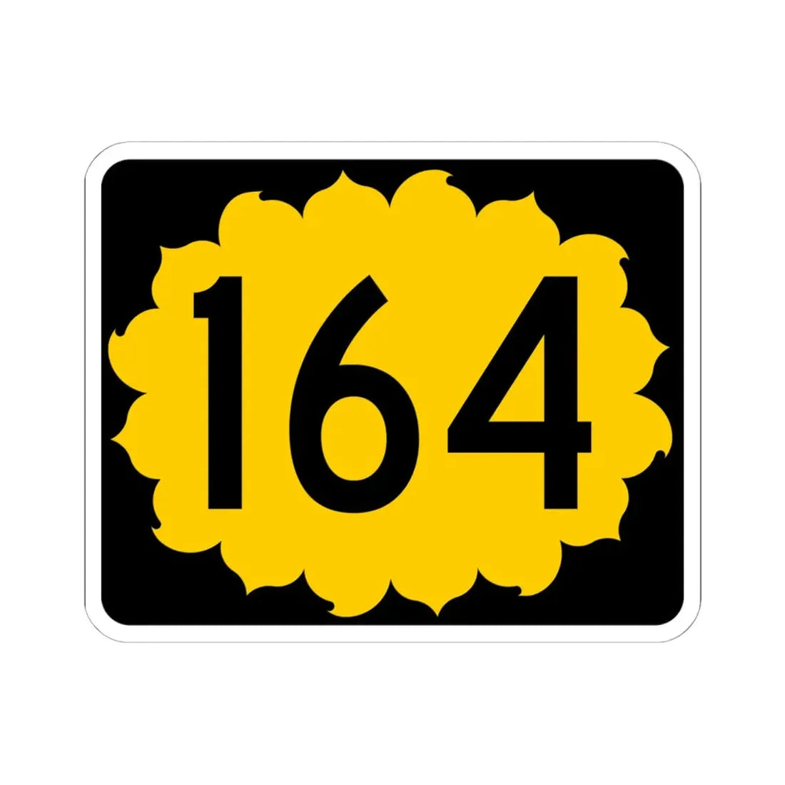 K-164 (Kansas) (Road Sign) STICKER Vinyl Kiss-Cut Decal 6 Inch White - The Sticker Space
