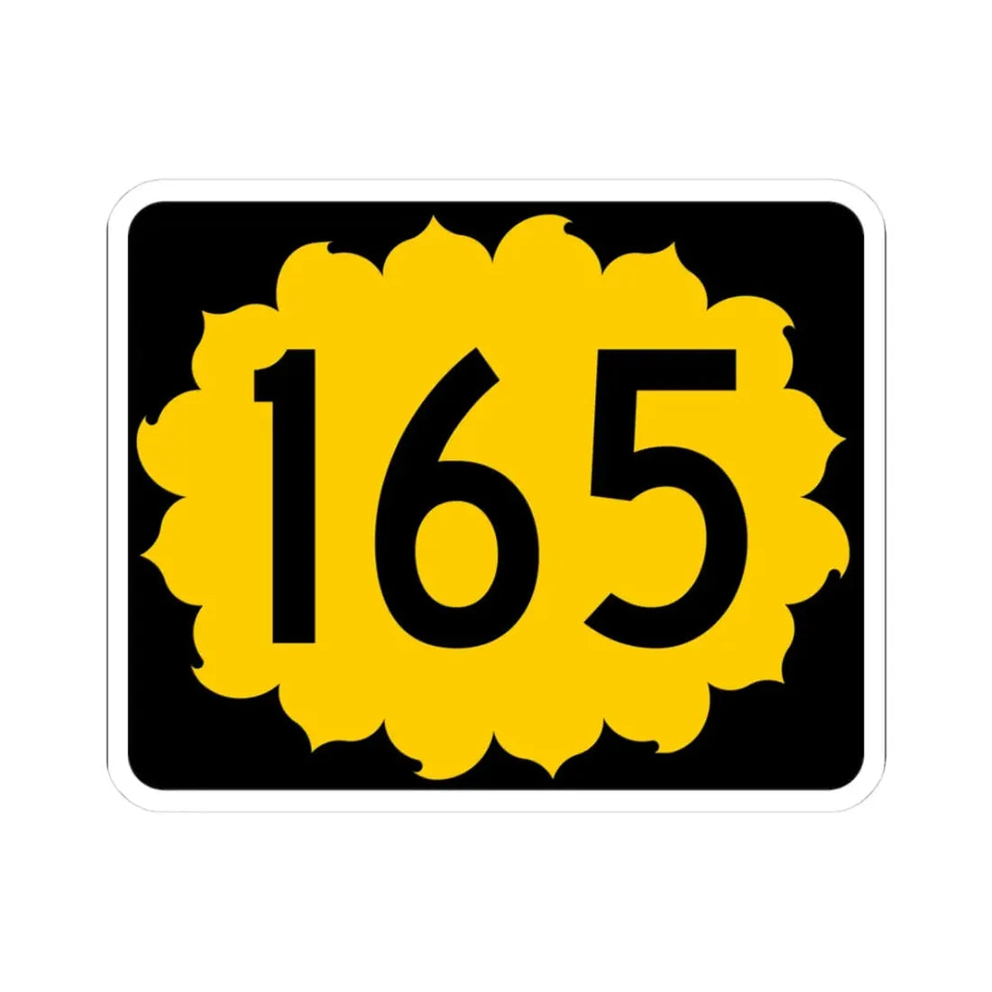 K-165 (Kansas) (Road Sign) STICKER Vinyl Kiss-Cut Decal 3 Inch White - The Sticker Space