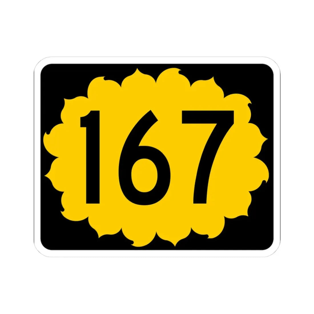 K-167 (Kansas) (Road Sign) STICKER Vinyl Kiss-Cut Decal 3 Inch White - The Sticker Space
