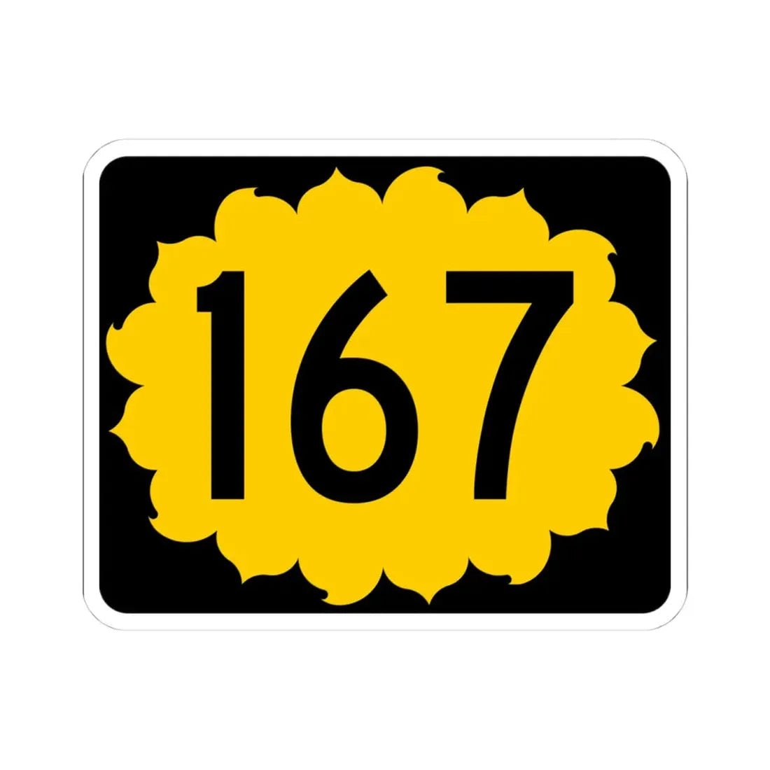 K-167 (Kansas) (Road Sign) STICKER Vinyl Kiss-Cut Decal 4 Inch White - The Sticker Space