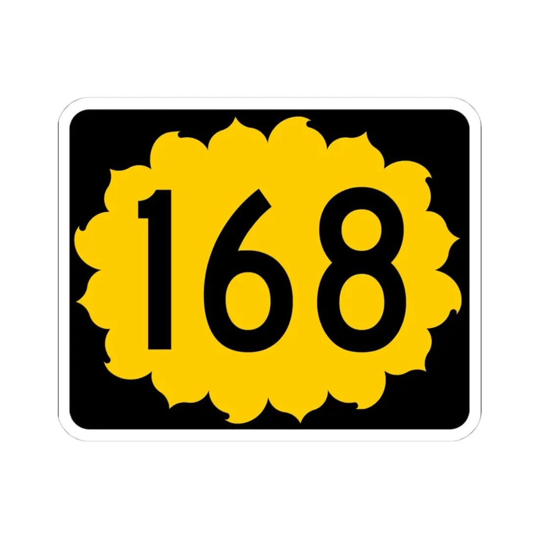 K-168 (Kansas) (Road Sign) STICKER Vinyl Kiss-Cut Decal 4 Inch White - The Sticker Space