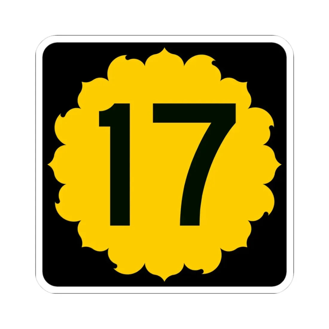 K-17 (Kansas) (Road Sign) STICKER Vinyl Kiss-Cut Decal 3 Inch White - The Sticker Space