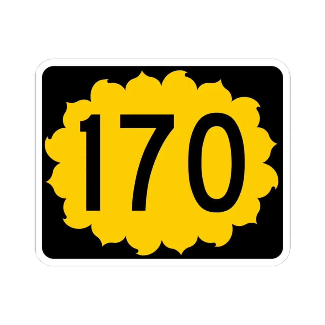K-170 (Kansas) (Road Sign) STICKER Vinyl Kiss-Cut Decal 3 Inch White - The Sticker Space