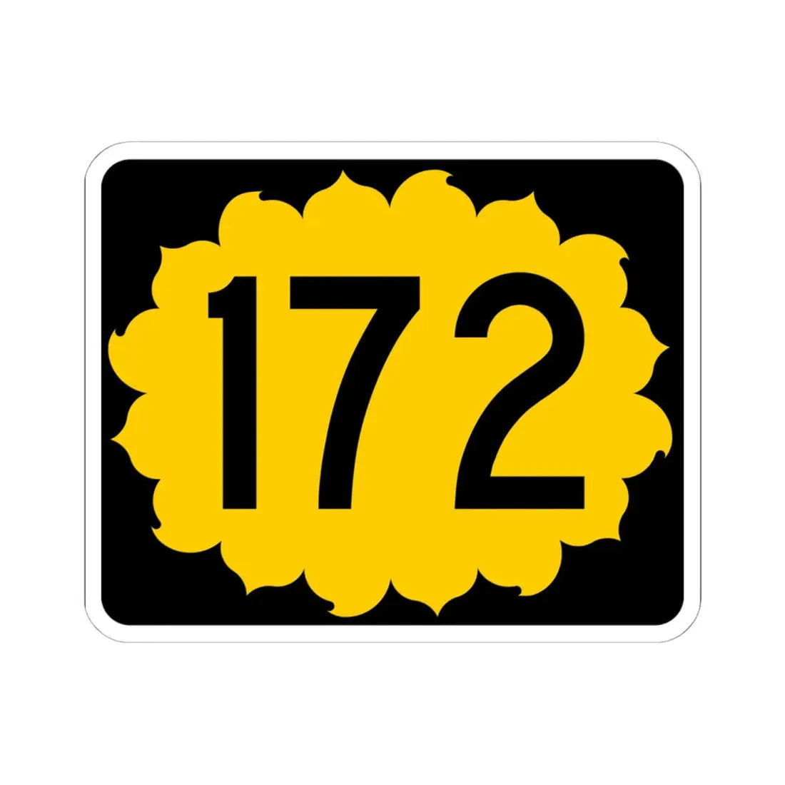 K-172 (Kansas) (Road Sign) STICKER Vinyl Kiss-Cut Decal 6 Inch White - The Sticker Space
