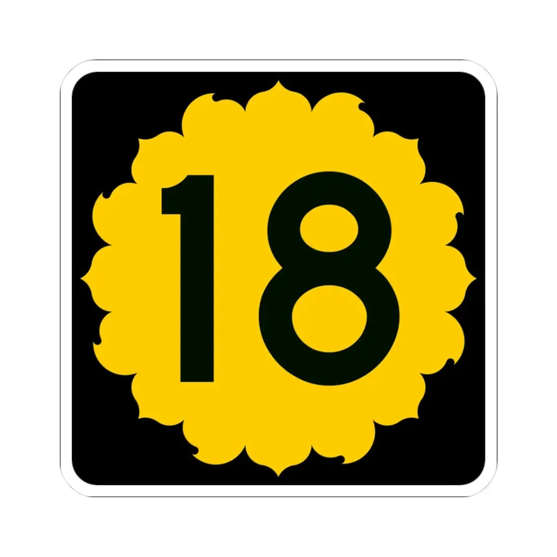 K-18 (Kansas) (Road Sign) STICKER Vinyl Kiss-Cut Decal 3 Inch White - The Sticker Space