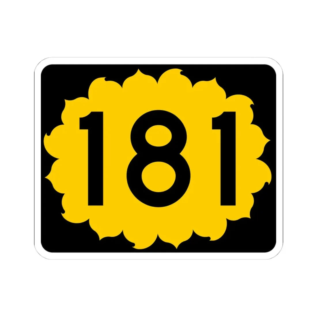 K-181 (Kansas) (Road Sign) STICKER Vinyl Kiss-Cut Decal 4 Inch White - The Sticker Space