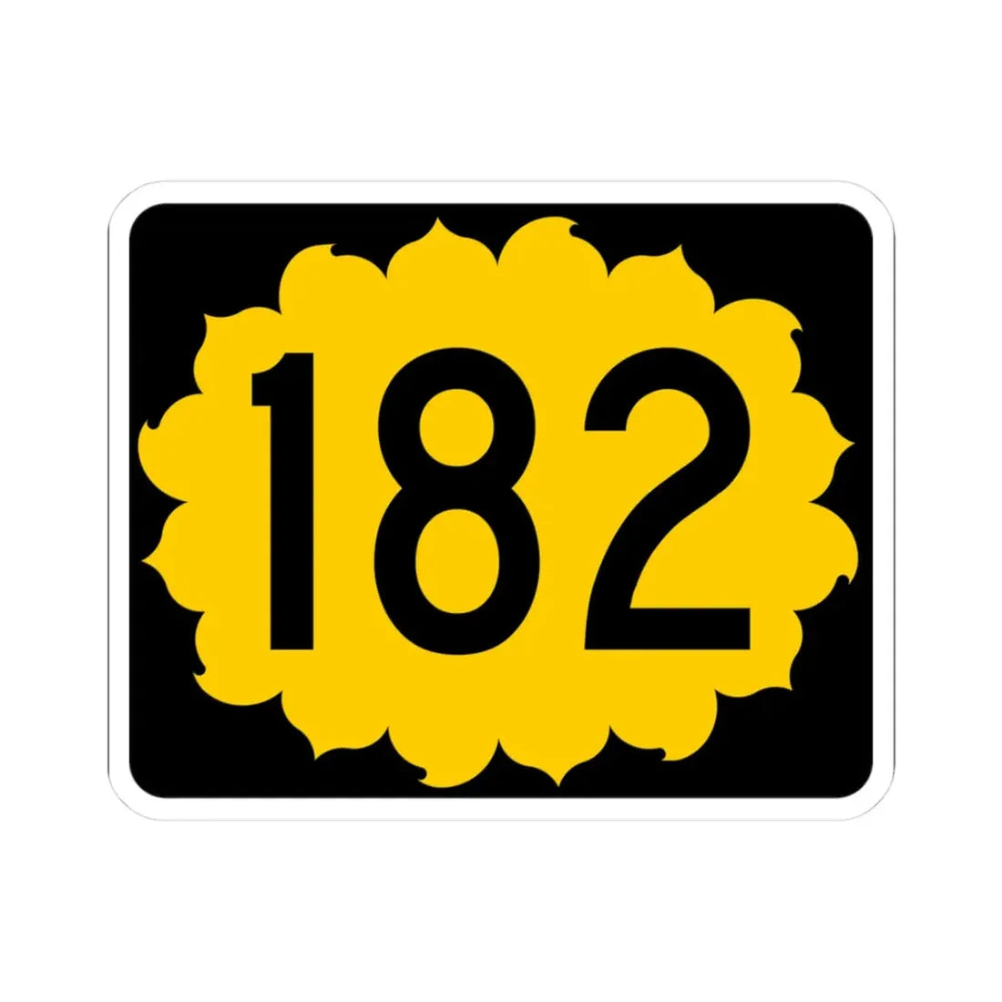 K-182 (Kansas) (Road Sign) STICKER Vinyl Kiss-Cut Decal 3 Inch White - The Sticker Space