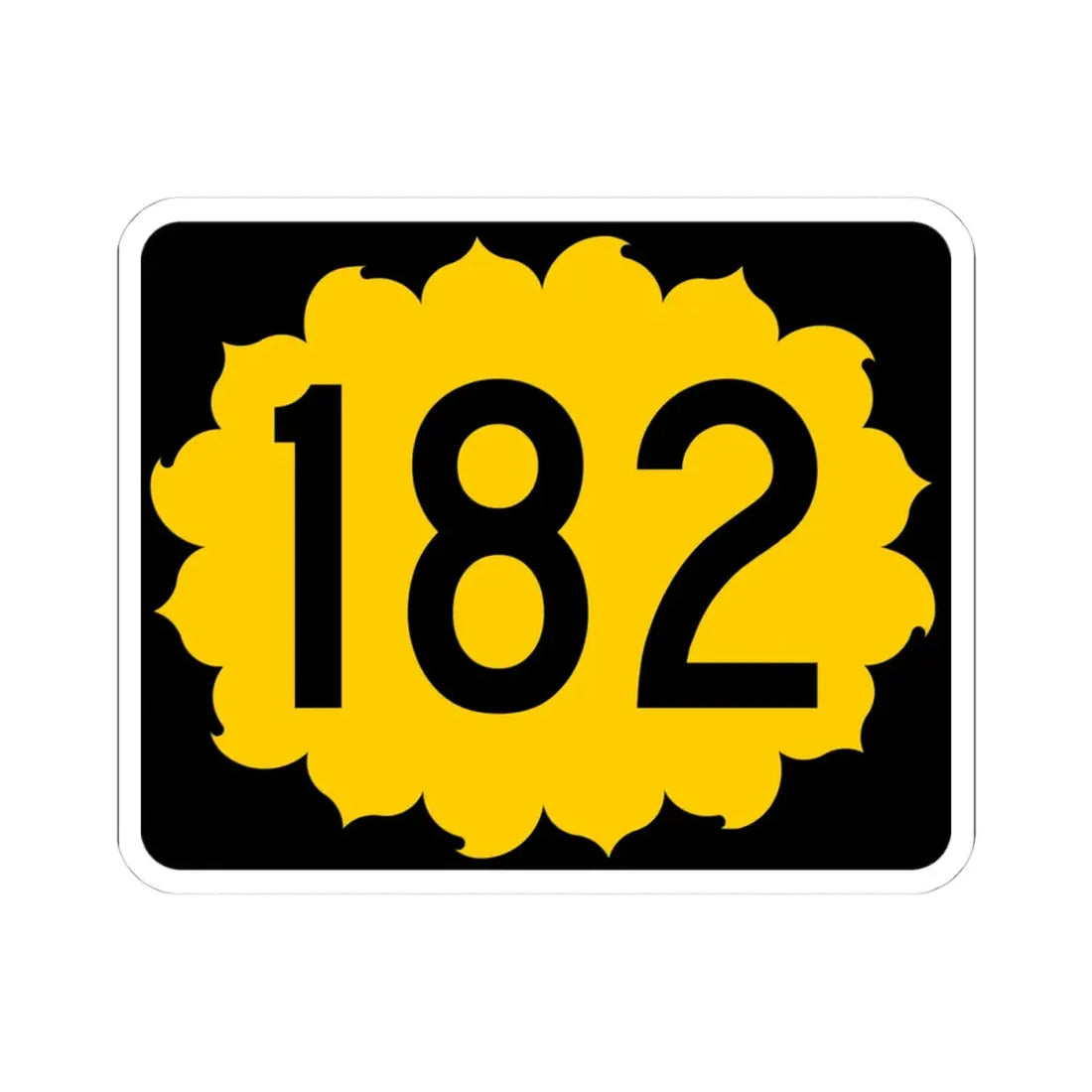 K-182 (Kansas) (Road Sign) STICKER Vinyl Kiss-Cut Decal 4 Inch White - The Sticker Space