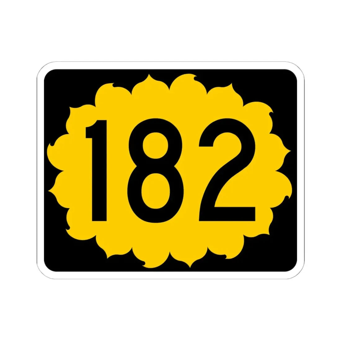 K-182 (Kansas) (Road Sign) STICKER Vinyl Kiss-Cut Decal 6 Inch White - The Sticker Space