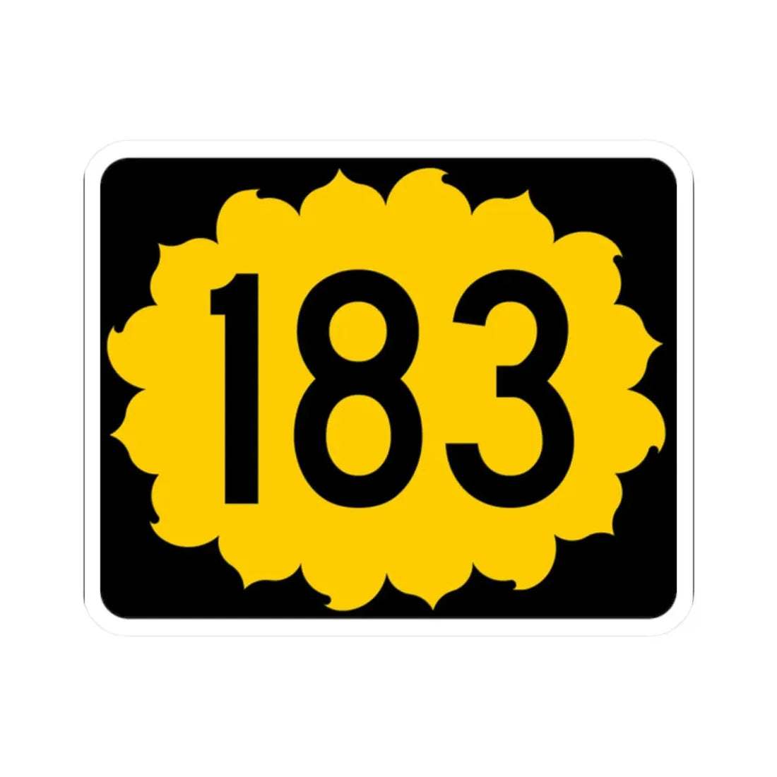 K-183 (Kansas) (Road Sign) STICKER Vinyl Kiss-Cut Decal 2 Inch White - The Sticker Space