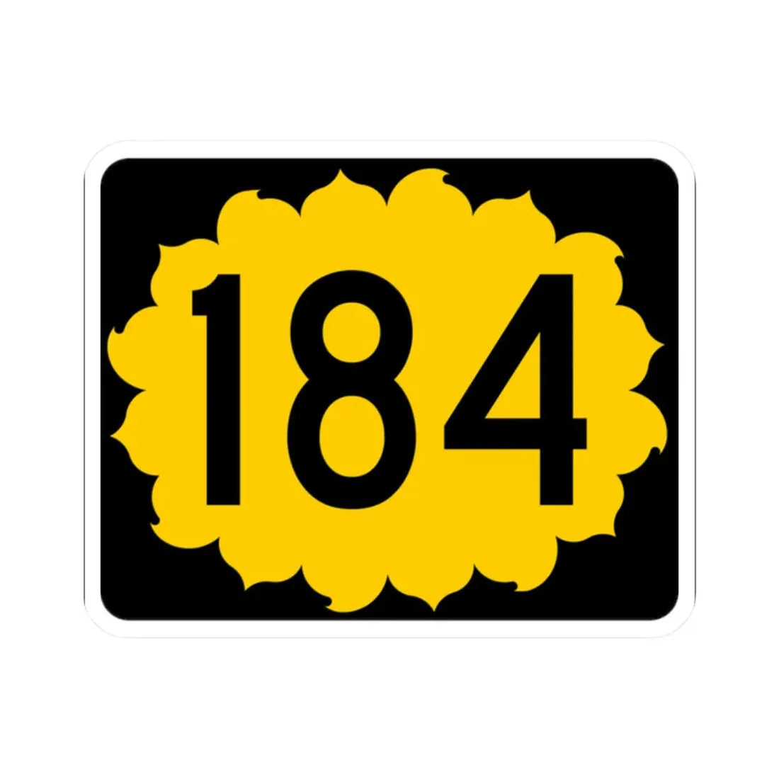 K-184 (Kansas) (Road Sign) STICKER Vinyl Kiss-Cut Decal 2 Inch White - The Sticker Space