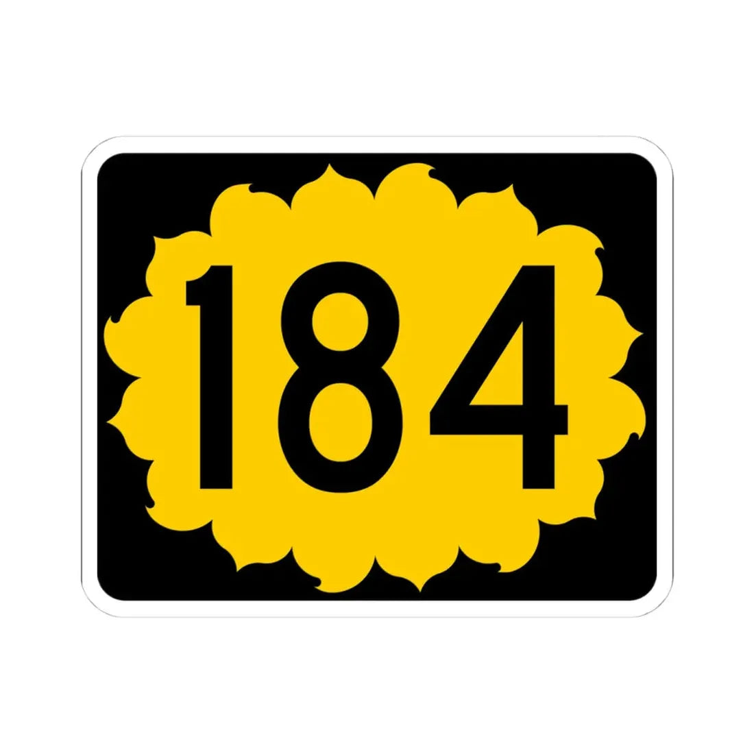 K-184 (Kansas) (Road Sign) STICKER Vinyl Kiss-Cut Decal 4 Inch White - The Sticker Space