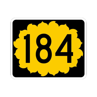 K-184 (Kansas) (Road Sign) STICKER Vinyl Kiss-Cut Decal 4 Inch White - The Sticker Space