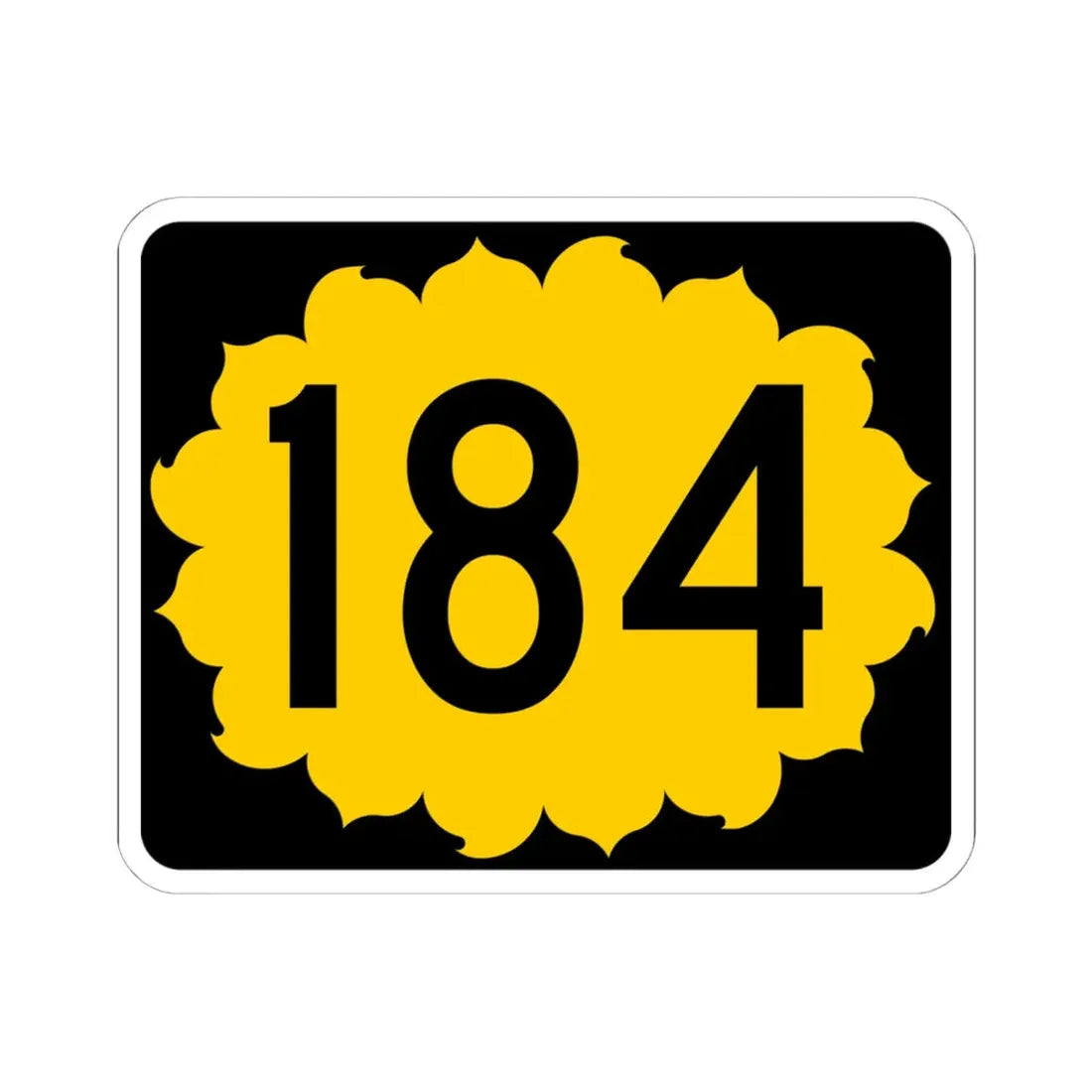K-184 (Kansas) (Road Sign) STICKER Vinyl Kiss-Cut Decal 6 Inch White - The Sticker Space
