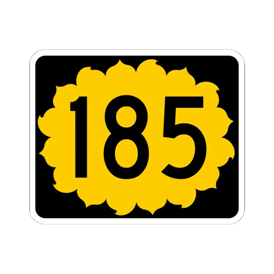K-185 (Kansas) (Road Sign) STICKER Vinyl Kiss-Cut Decal 6 Inch White - The Sticker Space