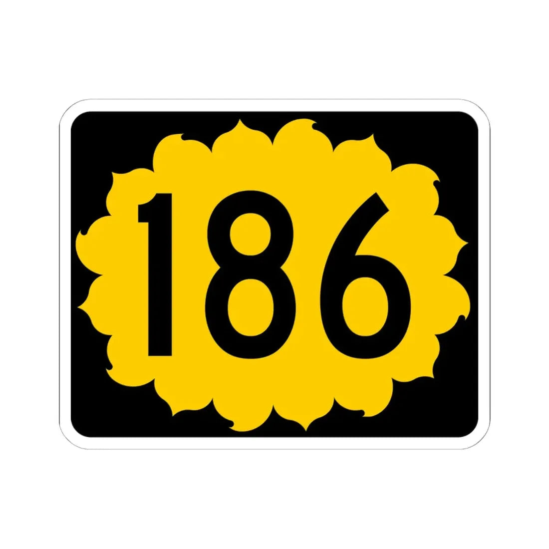 K-186 (Kansas) (Road Sign) STICKER Vinyl Kiss-Cut Decal 6 Inch White - The Sticker Space