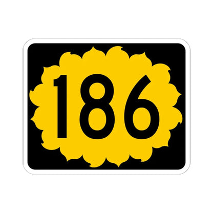 K-186 (Kansas) (Road Sign) STICKER Vinyl Kiss-Cut Decal 6 Inch White - The Sticker Space