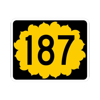 K-187 (Kansas) (Road Sign) STICKER Vinyl Kiss-Cut Decal 3 Inch White - The Sticker Space