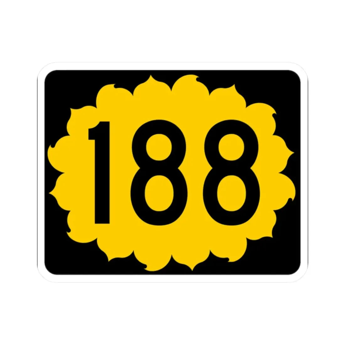 K-188 (Kansas) (Road Sign) STICKER Vinyl Kiss-Cut Decal 2 Inch White - The Sticker Space